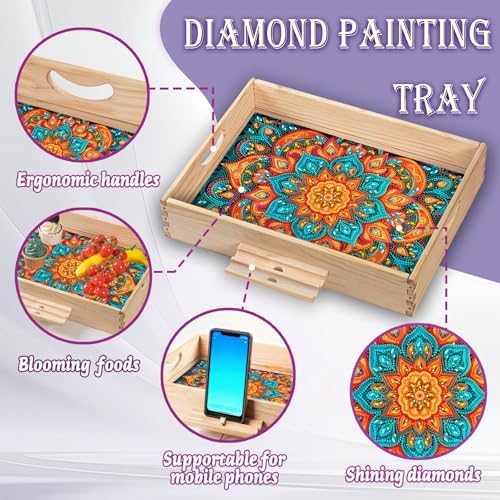 EWJRNSF Diamond Art Kits for Adults Wooden Serving Trays with Handles - Image 5