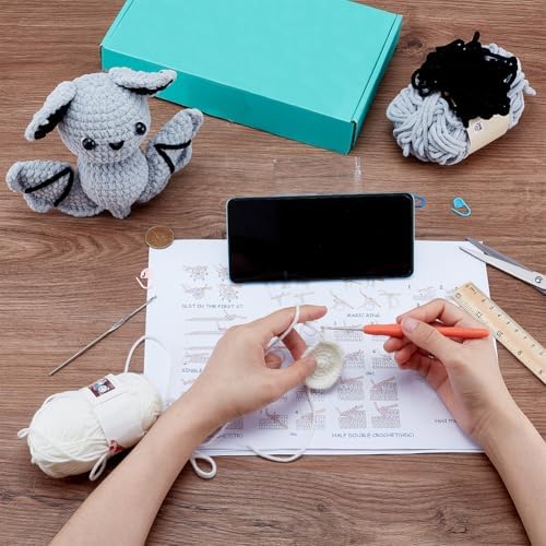 ACRNIGHEET Bat Crochet Kit for Adults Beginners Halloween DIY Starter Crochet Kits Knitting Supplies Crafts Kit Complete Bats Knitting with Step-by-Step Instruction and Video Tutorials - Image 4