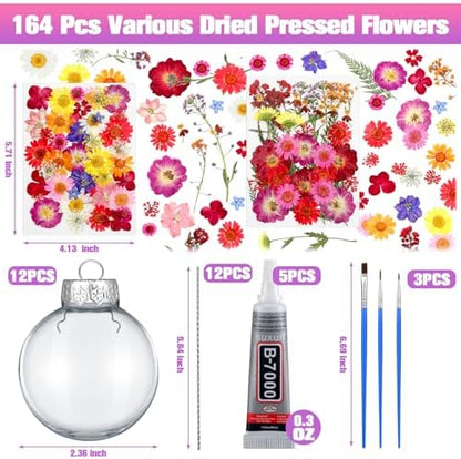 Tinideya 184 Pcs 12 Sets DIY Christmas Ball Ornaments Kit Hanging Adults - Image 2