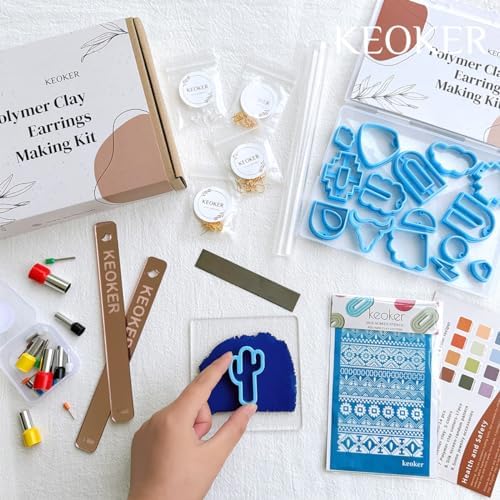 Keoker Polymer Clay Jewelry Making Kit, 103 PCS Clay Earring Making Kit for Teens and Adults, Fashion Designer Kits, Polymer Clay Earrings Kit Crafts, Great Gifts - Image 4