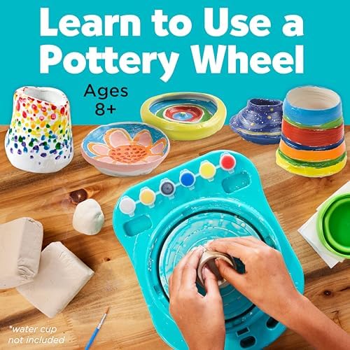 Faber-Castell Pottery Studio: Create Your Own Pottery Designs with Kid-Friendly Pottery Wheel, Air-Dry Clay, Paints, Sculpting Tools & Step-by-Step Instructions for Kids (Ages 8+) - Image 3