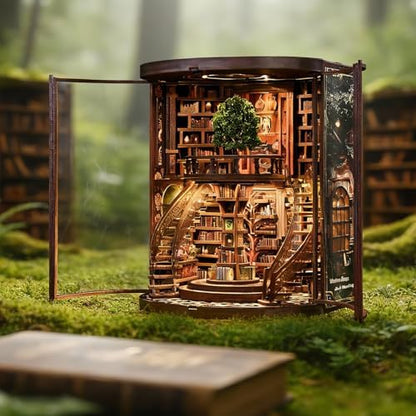 Book Nook Kit for Adults Booknook DIY Miniature Library Decor Fantasy 3D Puzzle - Image 5