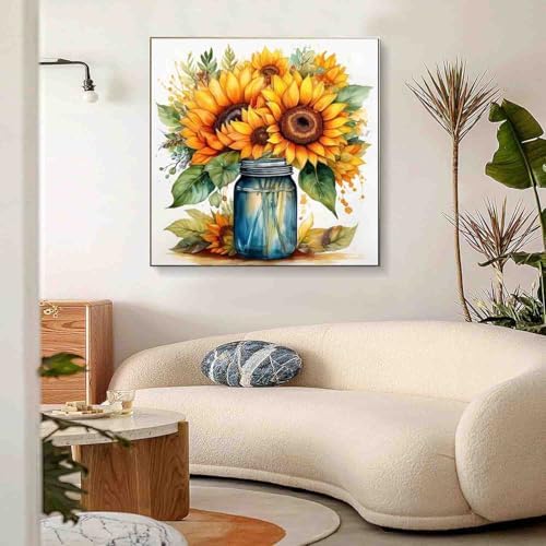 Sunflower Paint by Numbers Kit for Adults Beginners 15.7X15.7 Inch - Image 3