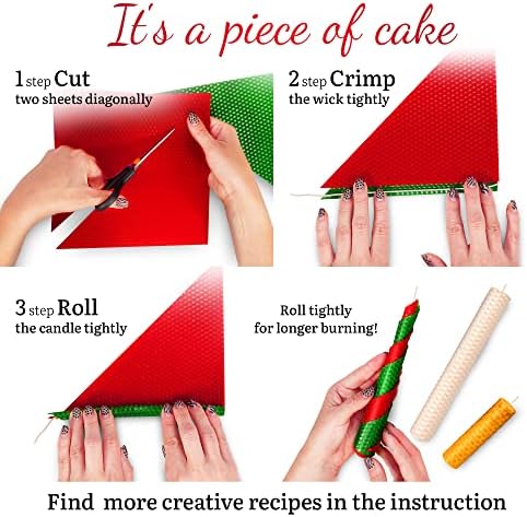 Christmas Candle Rolling Kit - Beeswax Candle Making Kit for Kids & Adults (Christmas, Hanukkah, Kwanzaa) - DIY Winter Candles Craft Project - Image 3