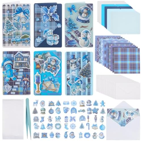FREEBLOSS 15 Set DIY Card Making Kit for Adults Winters Card Making Kit DIY Handmade Greeting Card Kit Perfect for Christmas Gift Cards for Birthday Wedding Congratulation by FreeandCreativeCraftsArt