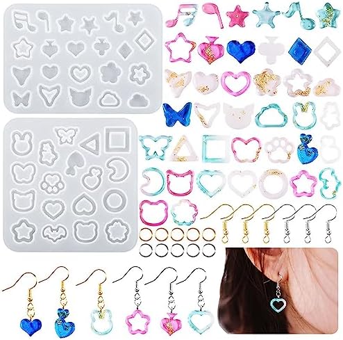 Attuslla Resin Shaker Silicone Molds Earrings Resin Molds Silicone with Glitter for DIY Jewelry Pendant Necklace Ornament - Image 3