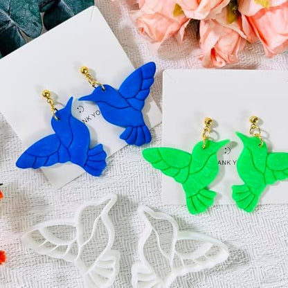 Xaekicr Hummingbird Polymer Clay Cutters – 4 Pcs Clay Cutters for Polymer Clay Jewelry, Bird Shape Clay Earring Cutters, DIY Clay Tools for Earrings and Crafts - Image 3