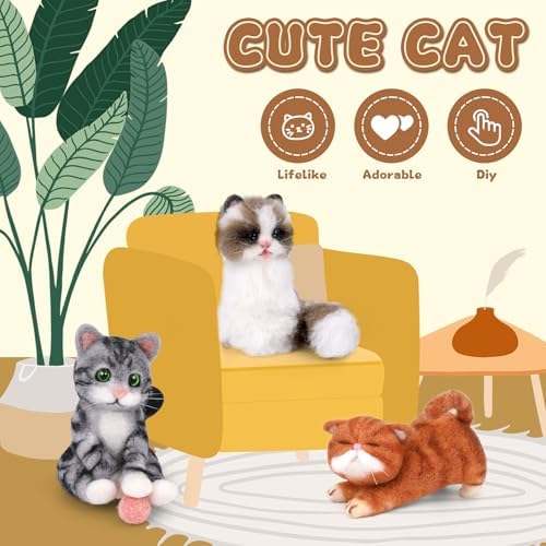 Mayboos Needle Felting Kit, 3 PCS Cat Animal Felting Kits for Beginners - Image 5