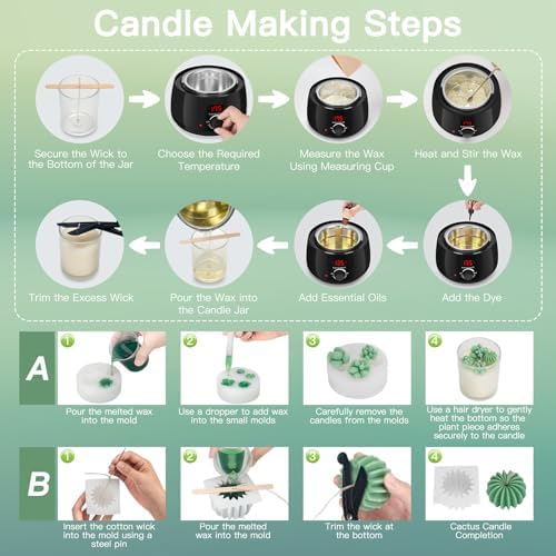 ZEROMX Complete DIY Candle Making Kit for Beginners Digital Wax Melter - Image 6