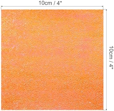 MECCANIXITY 100 Sheet Glitter Origami Paper 4x4 Inch Shiny Sparkly Square Folding Sheet 10x10cm Iridescent Paper for DIY Art, Craft Decor, Orange - Image 2