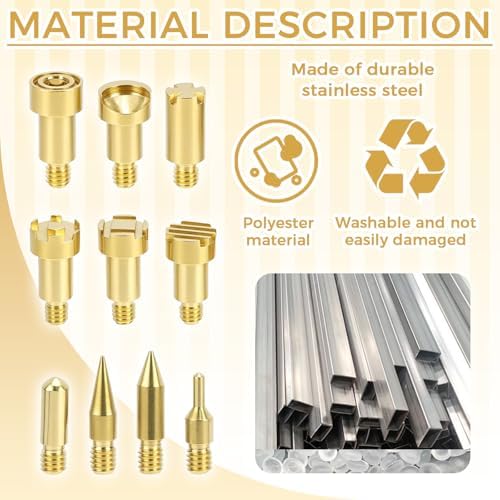 23PCS Wood Pyrography Burning Tips, Brass Stippling Tool Tip Set - Image 4