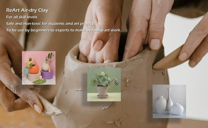 ReArt Natural Air-Dry Clay, Pottery Clay, All-Purpose Modeling Clay 20lbs for Sculpting (Terracotta) - Image 4