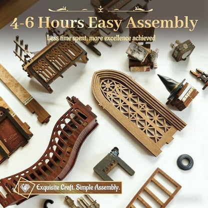 ZibbleZork Book Nook Kit, DIY Miniature Dollhouse Kit, 3D Wooden Puzzle for Adults and Teens, Booknook Bookshelf Decor Craft, Gifts for Women, Teens, and Puzzle Lovers (Magic World) - Image 6
