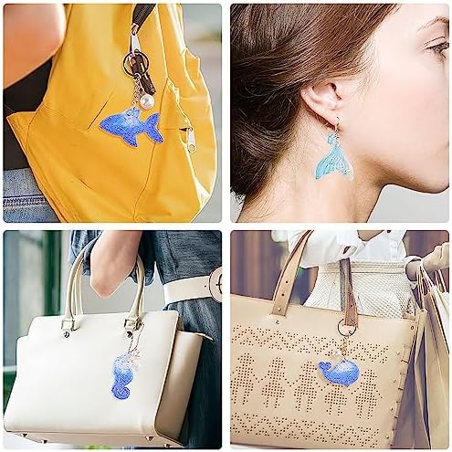 Attuslla 2 PCS Resin Earring Molds Ocean Series Pendant Resin Molds Silicone Jewelry Silicone Resin Molds Making Kits with Ear Hooks, Jump Rings for DIY Earrings, Necklace, Pendant Supplies - Image 4