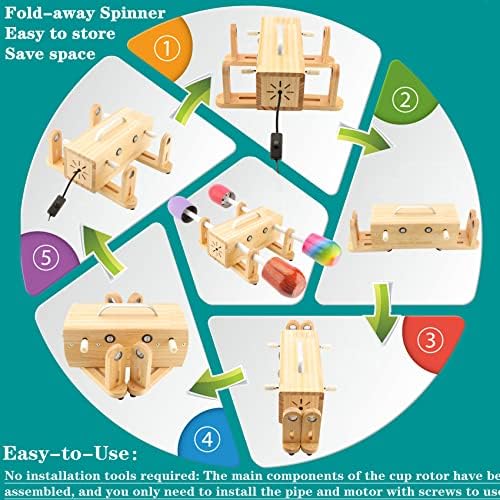 4 Cup Turner for Crafts Tumbler,Epoxy Glitter 4 arms Tumbler Full Kits,DIY Cuptisserie Turner,Cup Spinner Machine Kit for Crafts Epoxy Tumbler - Image 5
