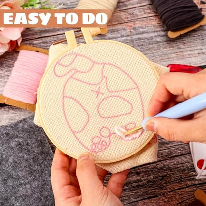 JarThenaAMCS 26 Pcs Pet Punch Needle Coaster Kits Cat Crafts Coasters Kit with Adhesive Felt Yarns Embroidery Hoop Instruction for Adults Beginners DIY Decor - Image 4