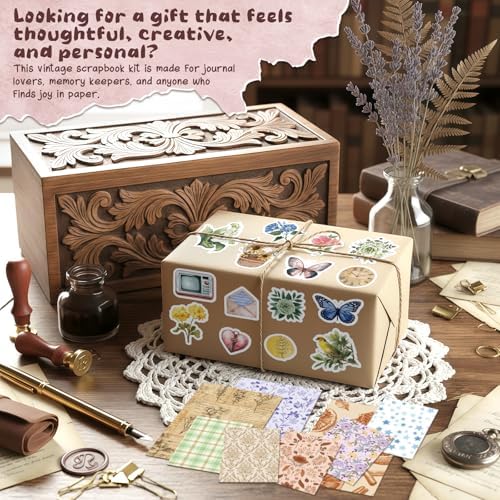 540 PCS Vintage Floral Scrapbook Supplies & Scrapbook Stickers, Junk Journal Supplies for Planners, Bullet Journaling, Retro Crafts, and Scrapbooking - Image 6