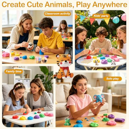 Air Dry Clay Kit, 16 Animals Modeling Magic Clay Air Dry Clay for Kids, Soft & Non-Sticky Molding Clay Kits with Tools Instruction for Home Art Party Favors Gifts - Image 7