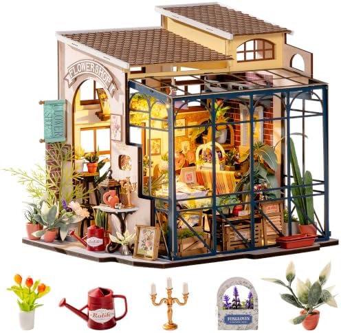 Rolife Flower Shop Miniature House Kit with LED Lights by Rolife