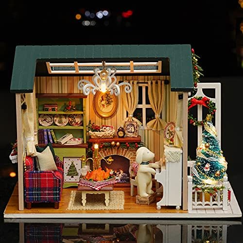 TuKIIE DIY Miniature Dollhouse Kit, 1:24 Scale Wooden Mini Doll House Accessories with Furniture for Kids Teens Adults(Holiday Times) - Image 2