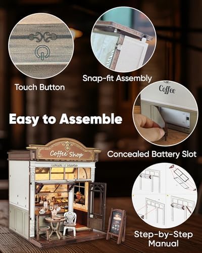 DIY Miniature House Kit Book Nook Dollhouse Kit for Adults to Build - Image 2