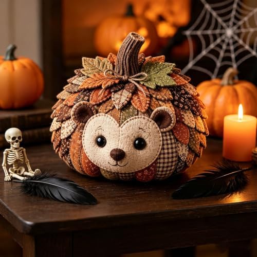 2PCS DIY Animal Pumpkin Sewing Kit - Autumn Fabric Animal Pumpkin Craft Set for Adults Beginners - Thanksgiving Handmade Fall Patchwork Craft Kit for Holiday Decor - Image 5