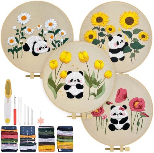 TINDTOP Embroidery Kit for Adult, Panda Embroidery Practice Kits by TINDTOP