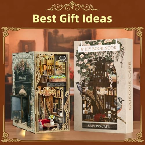 CCCDF Saison Café Book Nook Kit, DIY 3D Wooden Puzzle for Adults - Image 6