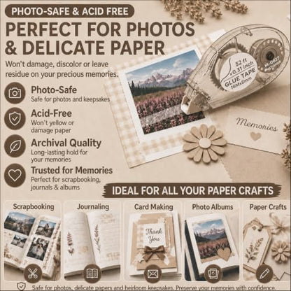 MARCADORUS Double Sided Tape Roller, Scrapbook Tape Runner Extra Long 52Ft - Image 5