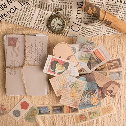 200Pcs Vintage Scrapbook Stickers, Aesthetic Junk Journal Stamping Supplies Kit, Scrapbooking Ephemera Washi Paper for Bullet Journaling Planners Diary Collage (Artistic) - Image 6