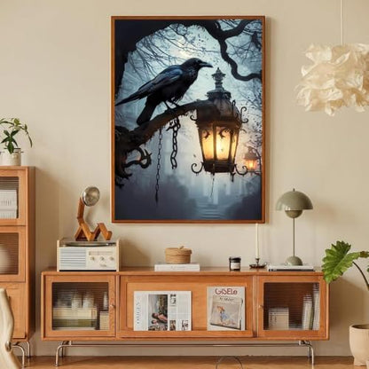 Gothic Crow Paint by Numbers Kit for Adults Framed Canvas Frameworkless - Image 6