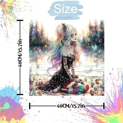 Jiqinsiye Girl Adults Paint by Number Kits,Female Painting by Number Kits on Canvas,Large Color by Numbers Adult Watercolor Gifts for Friends Wall Decor - Image 3