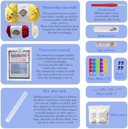 DIBYHIVE Crochet Kit for Beginners,Complete Video Tutorials,6Inches Chick Crochet Kit,Includes Explanations of Basic Crochet Stitches - Image 3