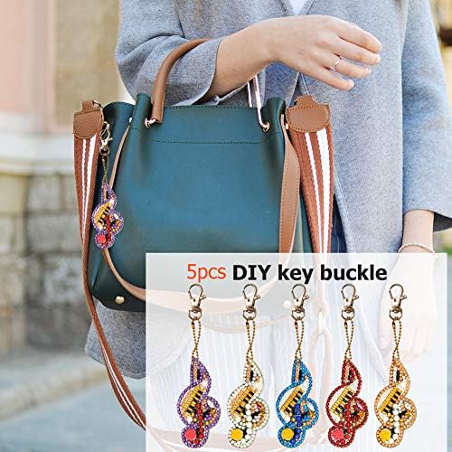 HuamuTech 5 Pcs/6 Pcs/8 Pcs Full Drill Keyring Special Shape Double Sided Diamond Art Keychain for Beginners Birthday Craftin - Image 2