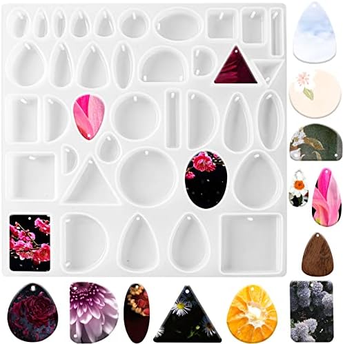 Resin Jewelry Molds Silicone Resin Molds for DIY Jewelry Pendant,Silicone Molds for Epoxy Resin,Silicone Jewelry Mold for DIY Resin Casting Crafts Pendants Gem Keychain Necklace Earring Jewelry Making by Unknown