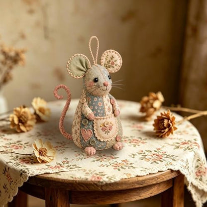 Sewing Project Kits with Buttons Fabric Mouse Home Decor - Image 4