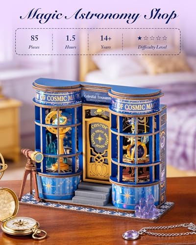 Rolife DIY Miniature House Kit 1:32 Astronomy Shop Diorama Dollhouse Tiny House Model Building Set, Hobby Crafts for Adults Gifts for Him Her - Image 2