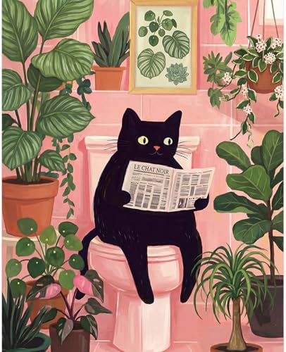 Dawnsphere Black Cat Paint by Numbers Kit for Adults Without Frame 16x20 in by Dawnsphere