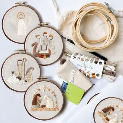 YOUDRN Nativity Scene Embroidery kit, Christmas Shepherds Embroidery Kits - Image 4