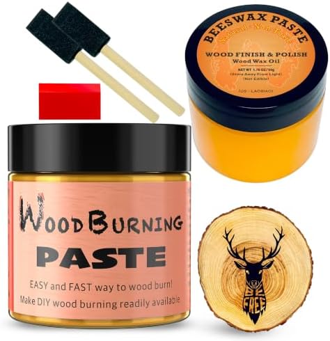 LAOBIAO Wood Burning Paste & Beeswax Kit by LAOBIAOWoodBurning