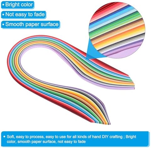 PATIKIL 180pcs Quilling Strips Paper 9/32"(7mm) 54cm Origami Paper Quilling Strip for Art DIY Craft 36 Colors - Image 3