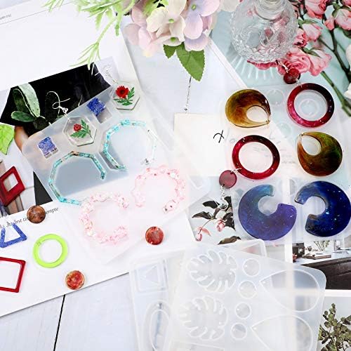 Patelai 4 Pcs Resin Earring Molds for Jewelry Making Kit, Geometric - Image 6