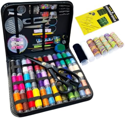 YAJUYANG 251 Pcs Sewing Kit for Adults, Professional Needle and Thread Kit with Heavy Duty Fabric Scissors & Yarn Snips, Complete Portable Travel Sewing Kit for Home, Emergency Repair, Beginners Gift by Unknown