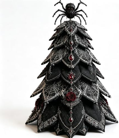 DIY Halloween Quilted Fabric Tree Kit, Spiderweb Gothic Tree Art Kit by Unknown