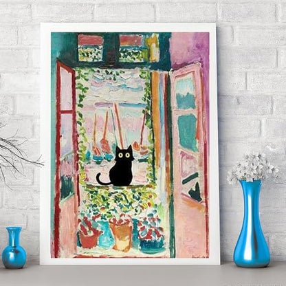 ARPADAMO Paint by Number Kits for Adults Beginners, Press Digital Easy Acrylic Black Cat 4 Pieces Paint, DIY Watercolor Paint Press Digital Kit on Canvas Home Wall Decoration Without Frame 12×16 inch - Image 4