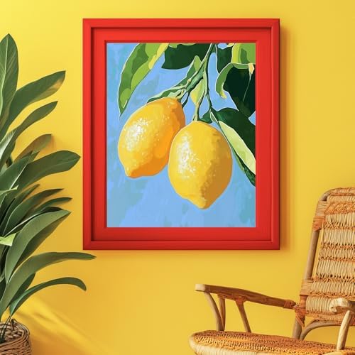 WEBEEDY Lemon Large Paint by Numbers Kit for Adults Beginners, 40x50cm/16x20'' Painting and Sip Kit Complete Fruits Paint by Number Canvas Painting Set for Home Wall Decor Wall Art Creative Gifts - Image 7