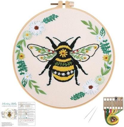 Louise Maelys Bee Embroidery Kit for Beginners Cross Stitch Kit for Adults by LouiseMaelys