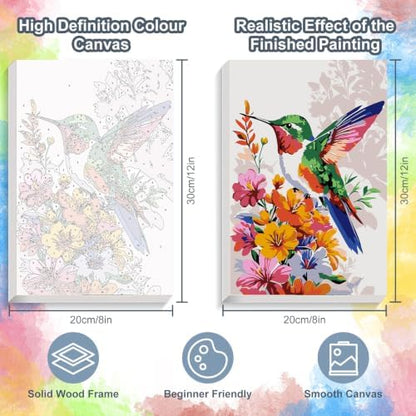 Hummingbird Framed Paint by Numbers Kit for Adults Beginner 8x12 inch - Image 3