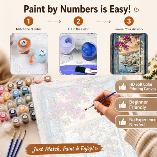 AUKELHJ Paint by Numbers Kit for Adults Beginner, Window View, 16x20 inch - Image 5