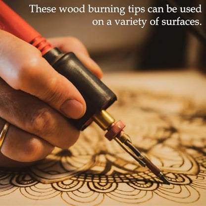 AOZUO 109 Pcs Wood Burning Tips, Wood Burning Tip Set Including Woods Burnings Letters Numbers Symbol Woods Burnings Tip for Wooden Burner DIY Embossing Wooden Burn Carving Crafts - Image 4